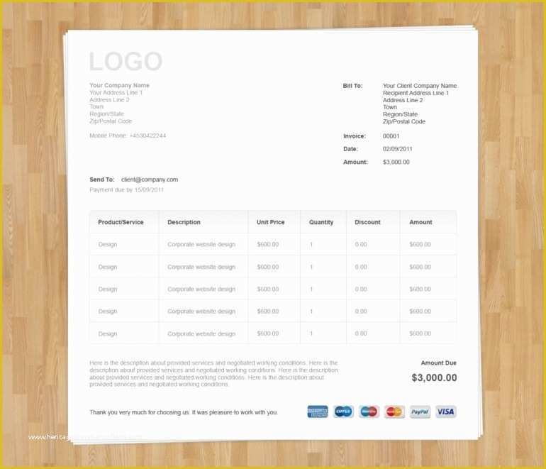 Invoice HTML Template Bootstrap Free Download Of Invoice Template Bootstrap