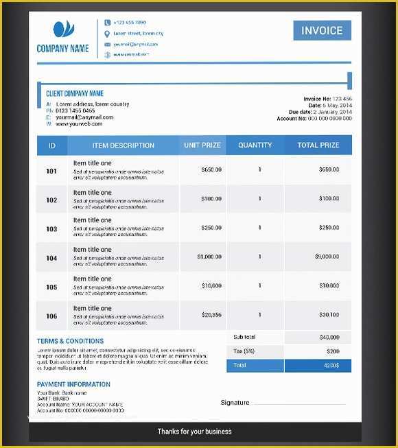 Invoice HTML Template Bootstrap Free Download Of Invoice Template Bootstrap