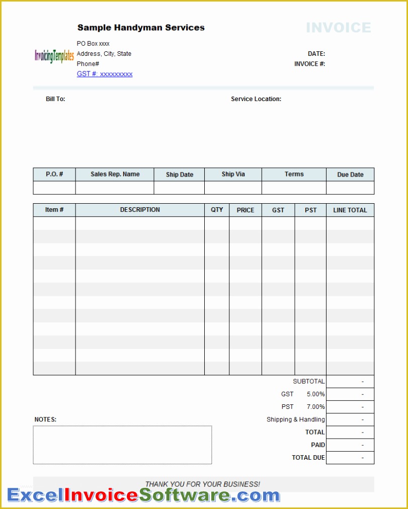 Invoice Template Excel Download Free Of 11 Able Invoice Template