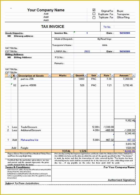 Invoice Template Excel Download Free Of 60 Microsoft Invoice Templates Pdf Doc Excel