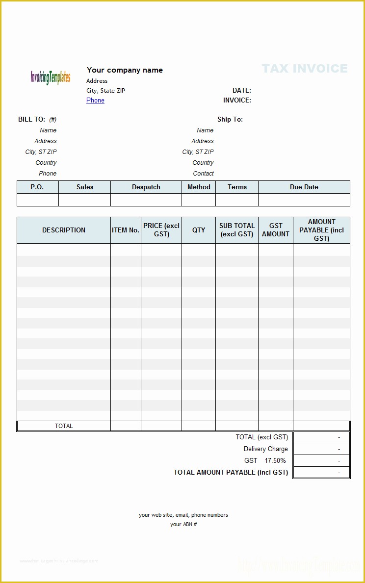 Invoice Template Excel Download Free Of Australian Tax Invoice Template Excel