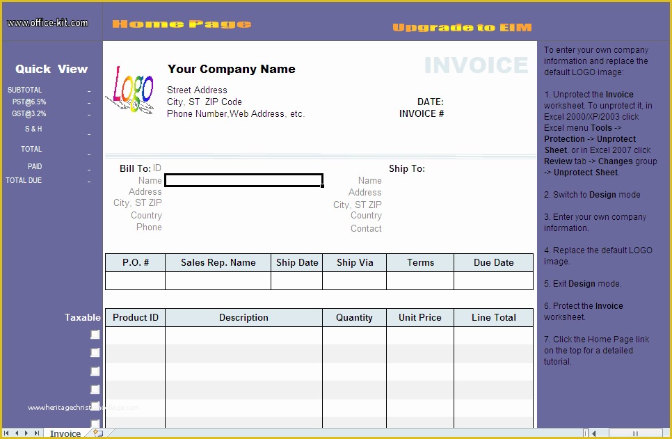 Invoice Template Excel Download Free Of Download the Free Invoice Template for Excel Excel