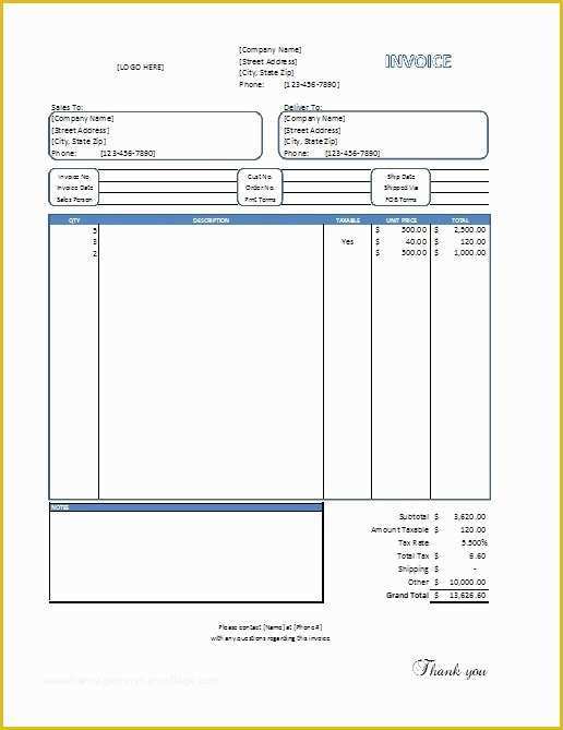 Invoice Template Excel Download Free Of Excel Sales Invoice Template Free Download