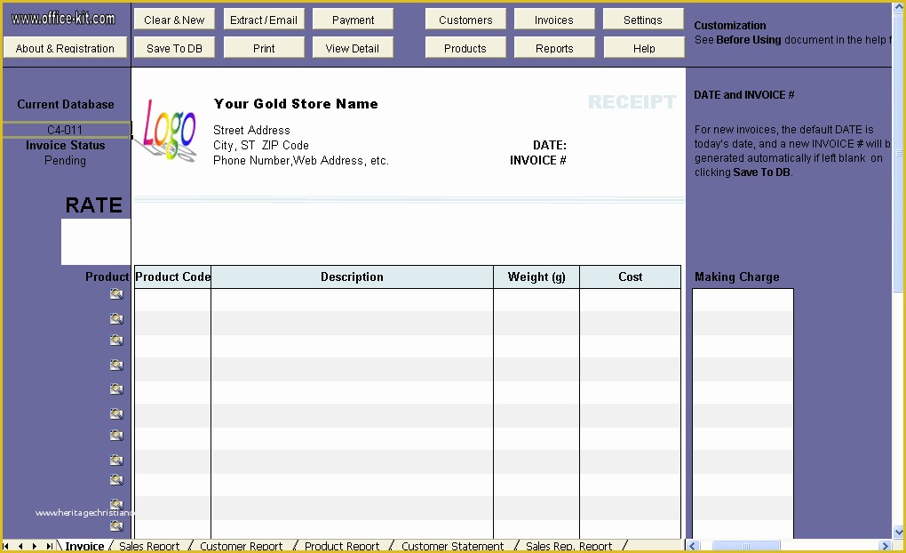 Invoice Template Free Download Windows Of Gold Shop Receipt Template 1 0 Free Gold Shop Receipt