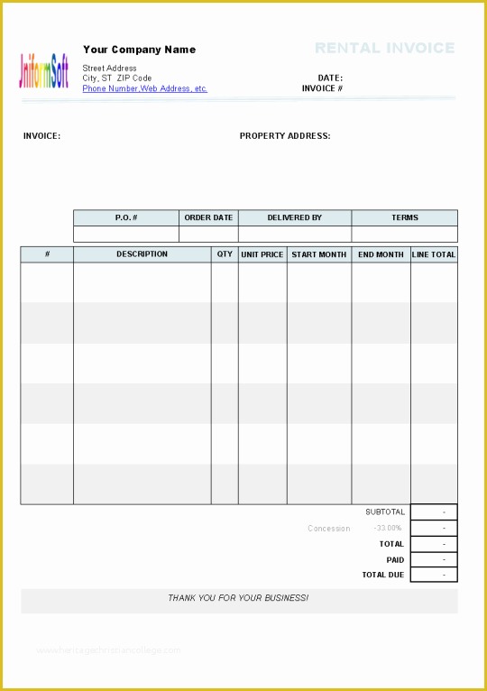 Invoice Template Free Download Windows Of Monthly Invoice Template