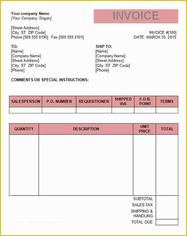 Invoice Templates Printable Free Word Doc Of 10 Tax Invoice Templates Download Free Documents In
