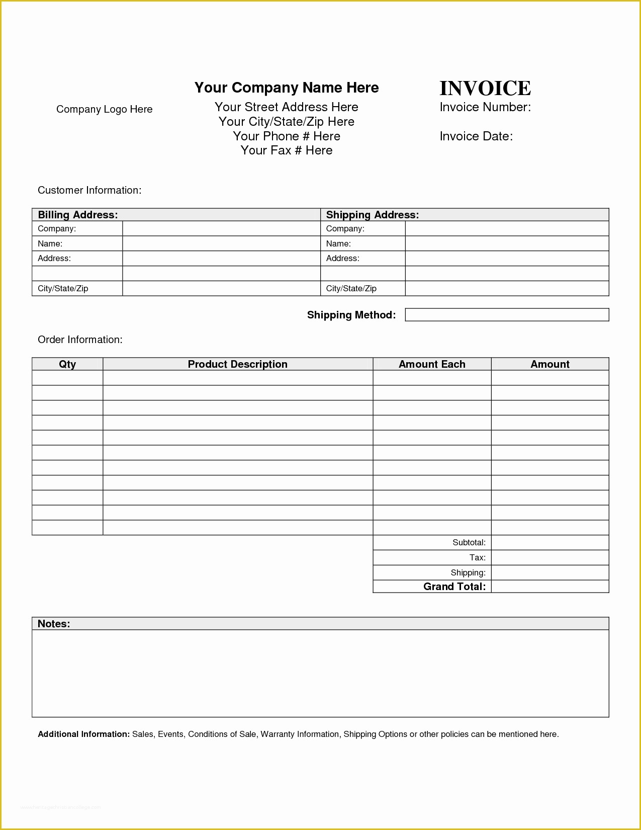 Invoice Templates Printable Free Word Doc Of Invoice Document Template