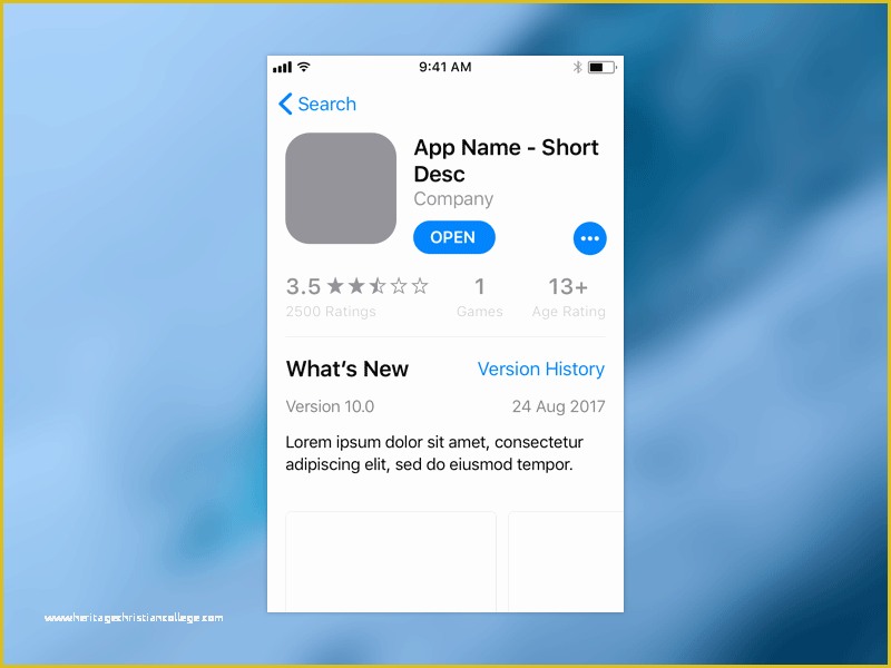 Ios App Templates Free Of Ios 11 App Store Template – Free Sketch