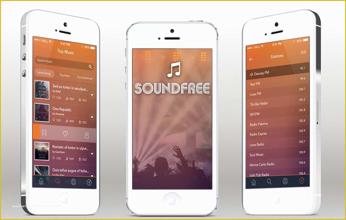 Ios App Templates Free Of soundfree Radio Ios App Template