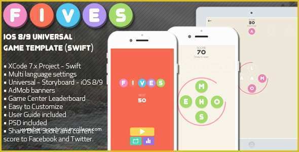 Ios App Templates Swift Free Of Fives Ios Multi Language Word Game Template Swift