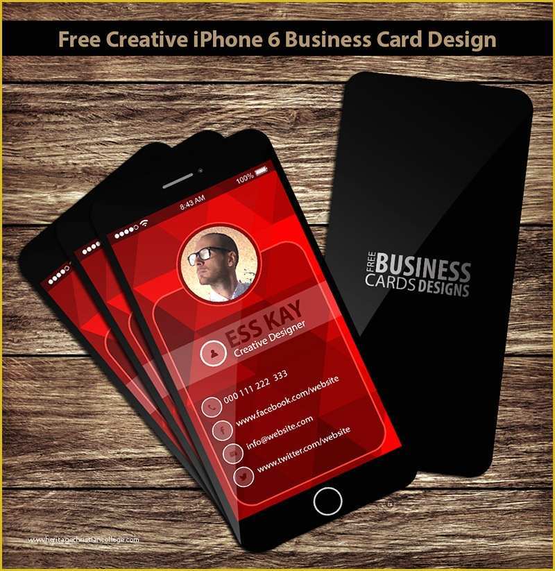 iPhone Business Card Template Free Of 75 Free Business Cards A Graphic World