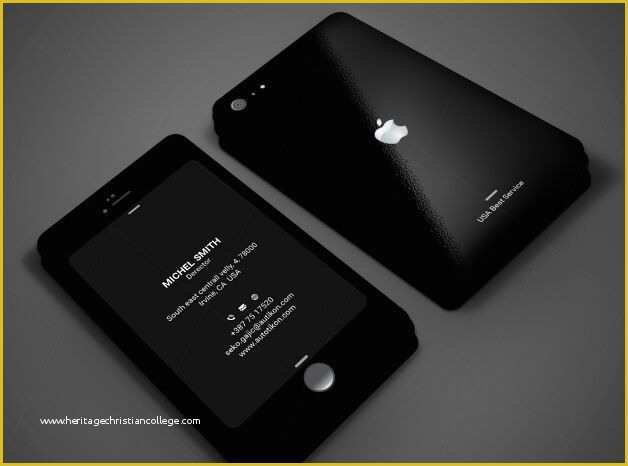 iPhone Business Card Template Free Of Free Dark iPhone Style Business Card Template Titanui