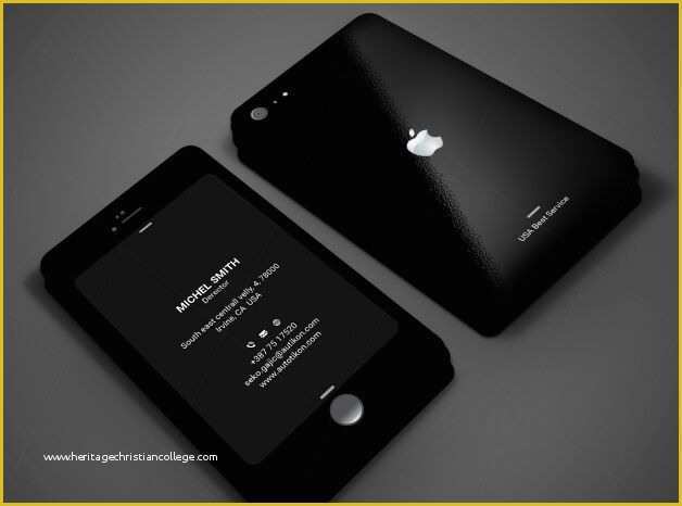 iPhone Business Card Template Free Of Free Dark iPhone Style Business Card Template Titanui