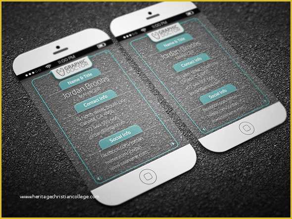 iPhone Business Card Template Free Of Free iPhone 6 Style Transparent Business Card Template Psd