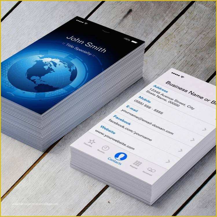 iPhone Business Card Template Free Of Information Technology Cool iPhone Ios Design Double