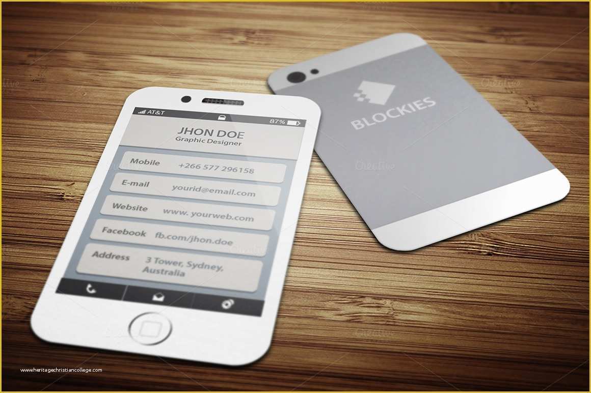 iPhone Business Card Template Free Of iPhone 6 F Business Card Business Card Templates