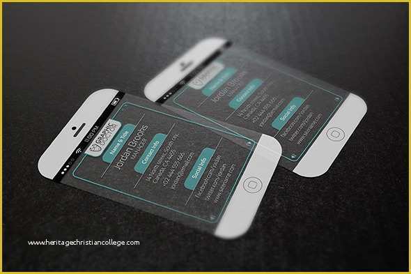 iPhone Business Card Template Free Of iPhone 6 Transparent Business Card Template아이폰 6 투명 명함 템플릿