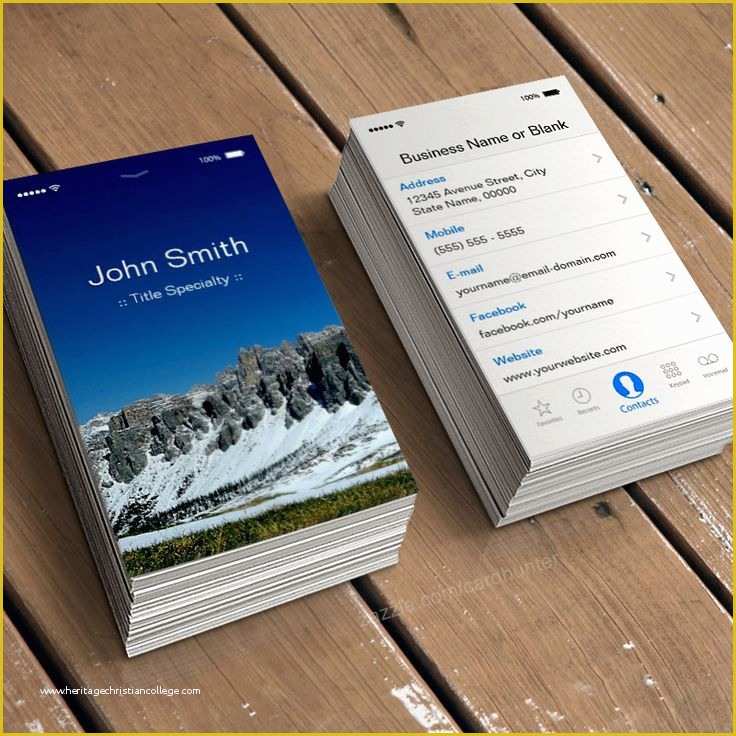 iPhone Business Card Template Free Of iPhone Ios Customizable Flat Ui Style Business Card