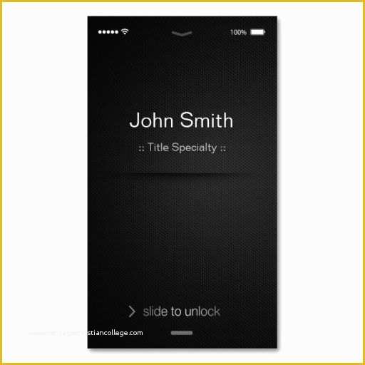 iPhone Business Card Template Free Of iPhone Ios Style Simple Generic Black and White Business