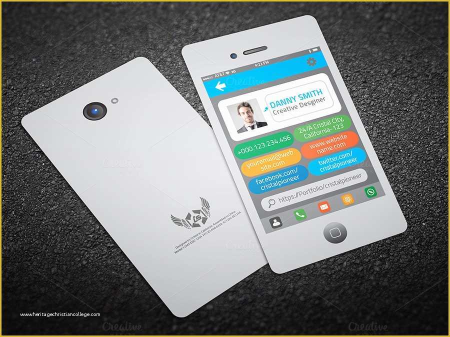 iPhone Business Card Template Free Of iPhone Style Business Card Business Card Templates On