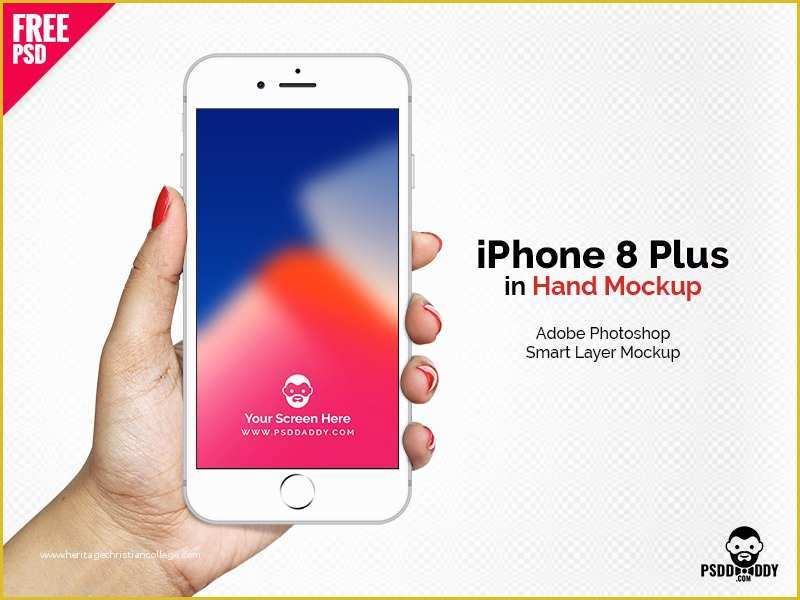 iPhone Psd Template Free Download Of iPhone 8 Plus In Hand Free Mockup by Free Download Psd