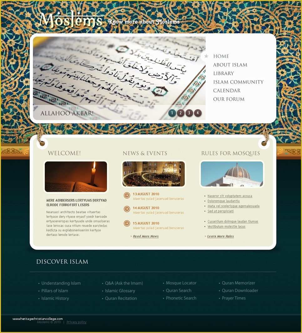 Islamic Website Templates Free Download Of islam Website Template