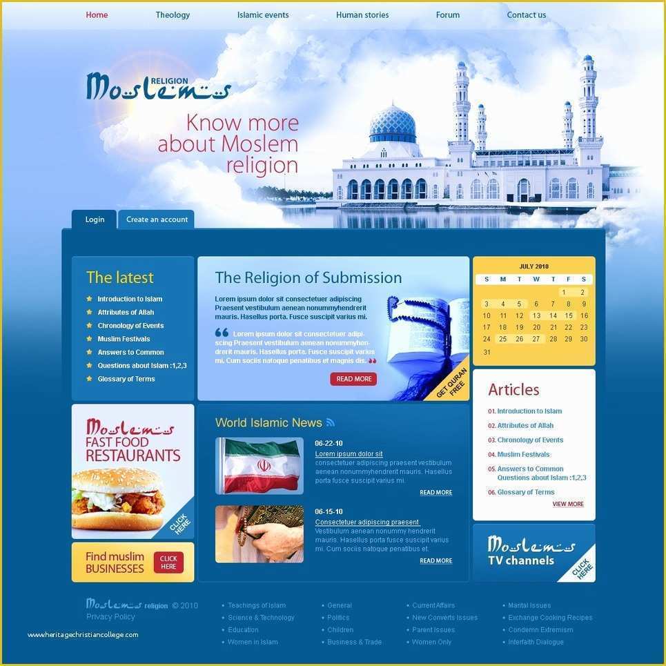 Islamic Website Templates Free Download Of islam Website Template