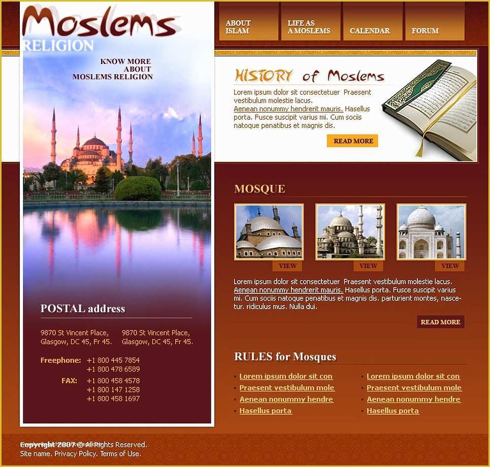 Islamic Website Templates Free Download Of islam Website Template