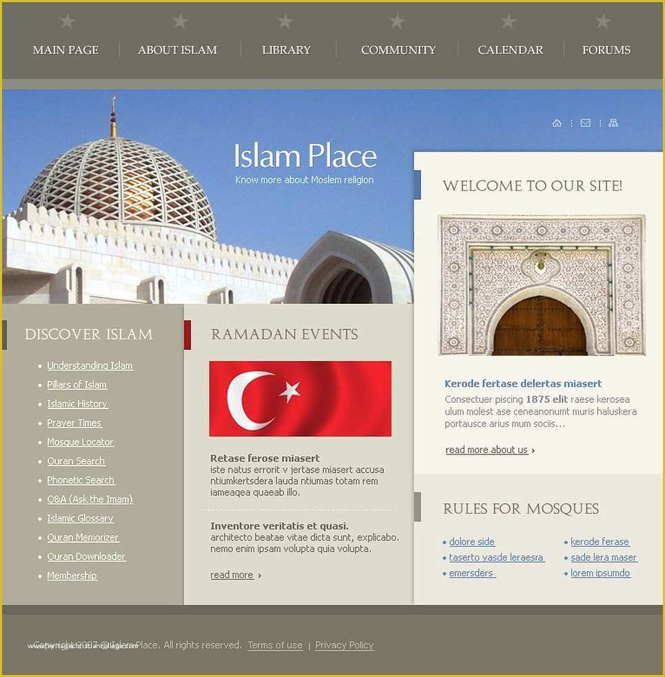 Islamic Website Templates Free Download Of islam Website Template