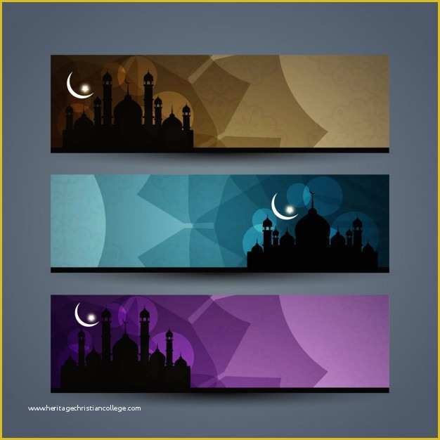 Islamic Website Templates Free Download Of islamic Banners Set Vector