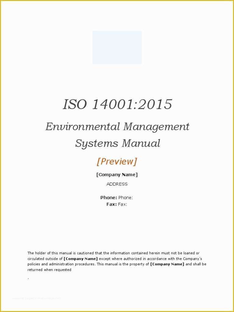 Iso 14001 2015 Template Free Download Of iso 2015 Environmental Management System Manual