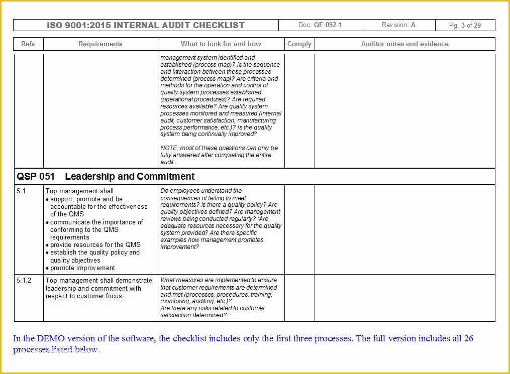 Iso 14001 2015 Template Free Download Of iso 9001 2015 and Gap Analysis Checklist Kelbix