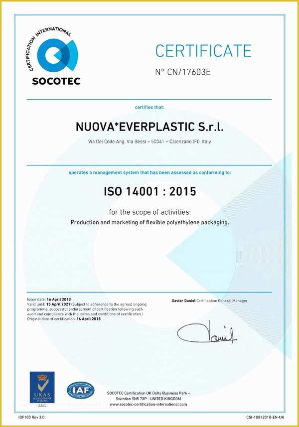 Iso 14001 2015 Template Free Download Of Nuova Everplastic