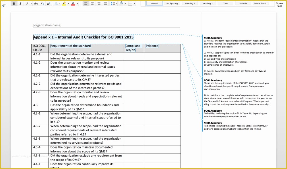 Iso 9001 Templates Free Download Of iso 9001 2015 Internal Audit toolkit