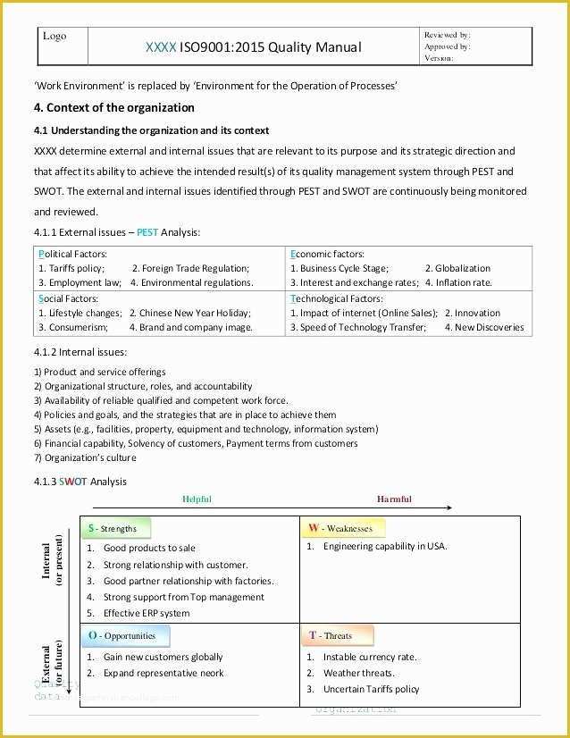 Iso 9001 Templates Free Download Of iso 9001 Process Approach Template Procedure – Btcromaniafo