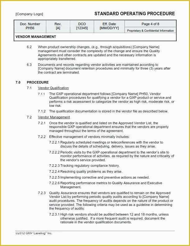 Iso 9001 Templates Free Download Of iso 9001 sop Template