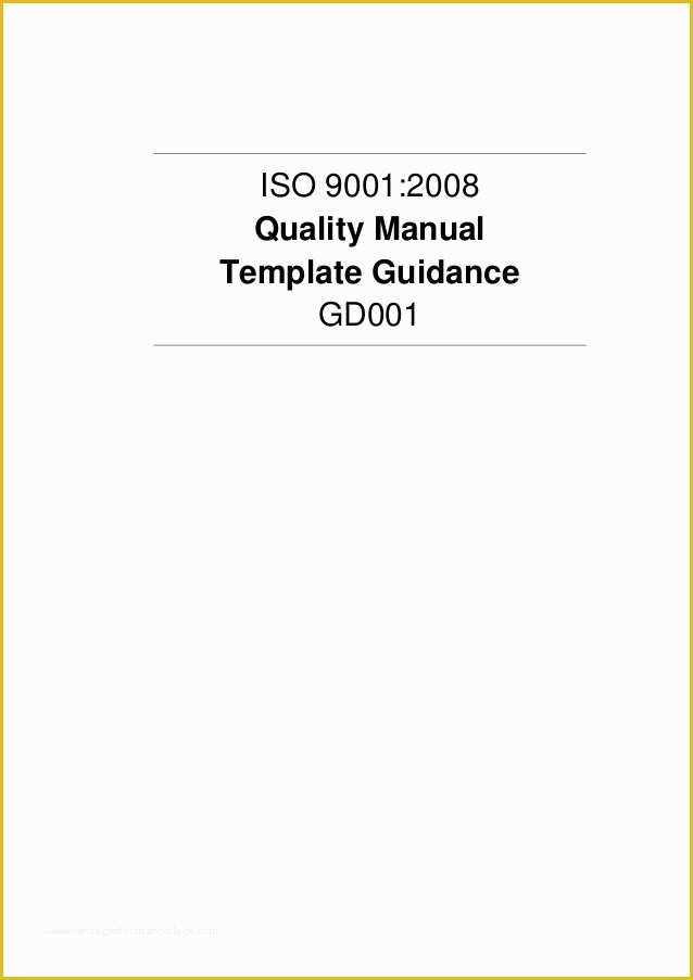 Iso 9001 Templates Free Download Of Quality Manual Template Guidance Example