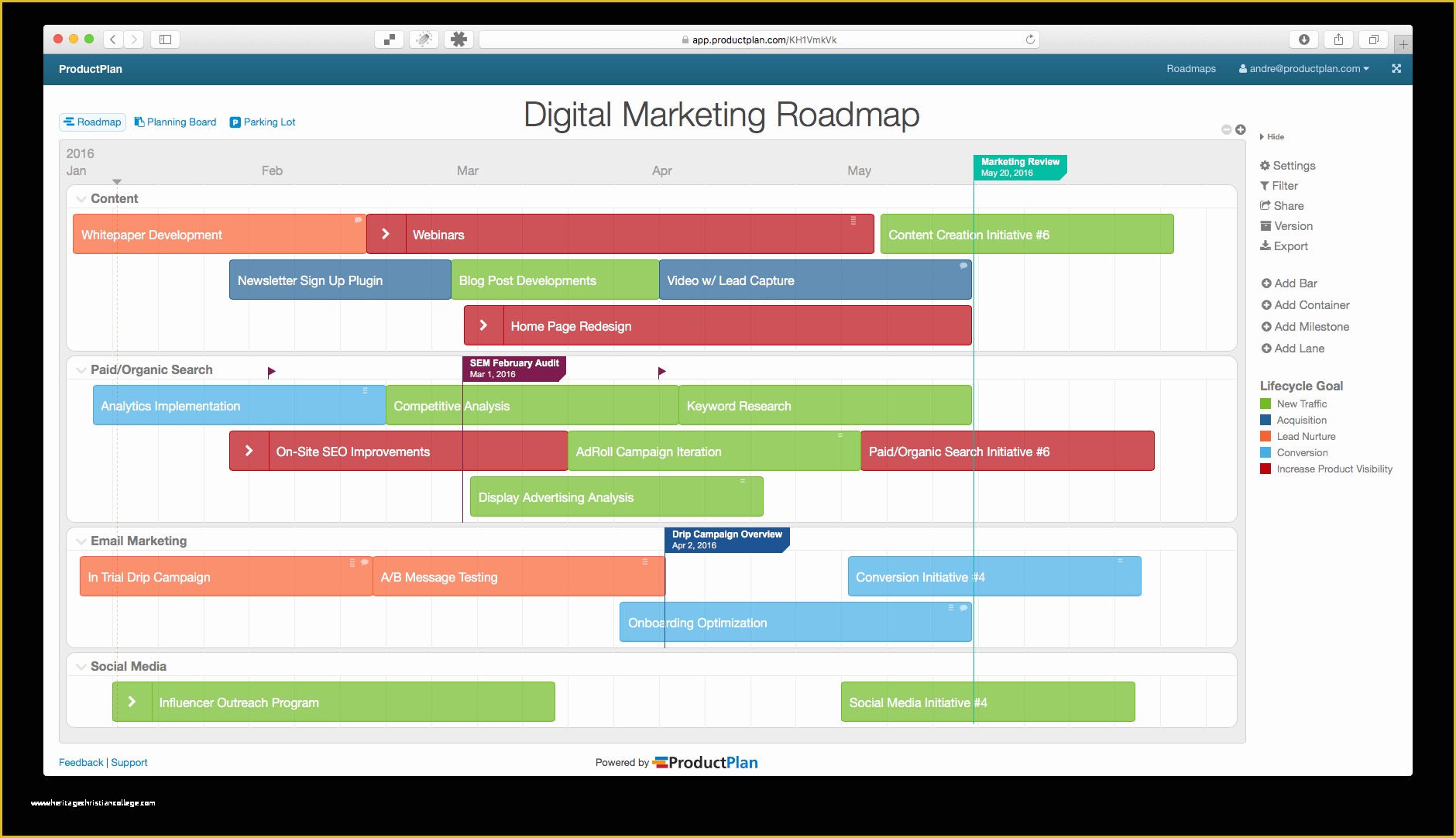 It Strategy Roadmap Template Free Of Three Example Marketing Roadmaps