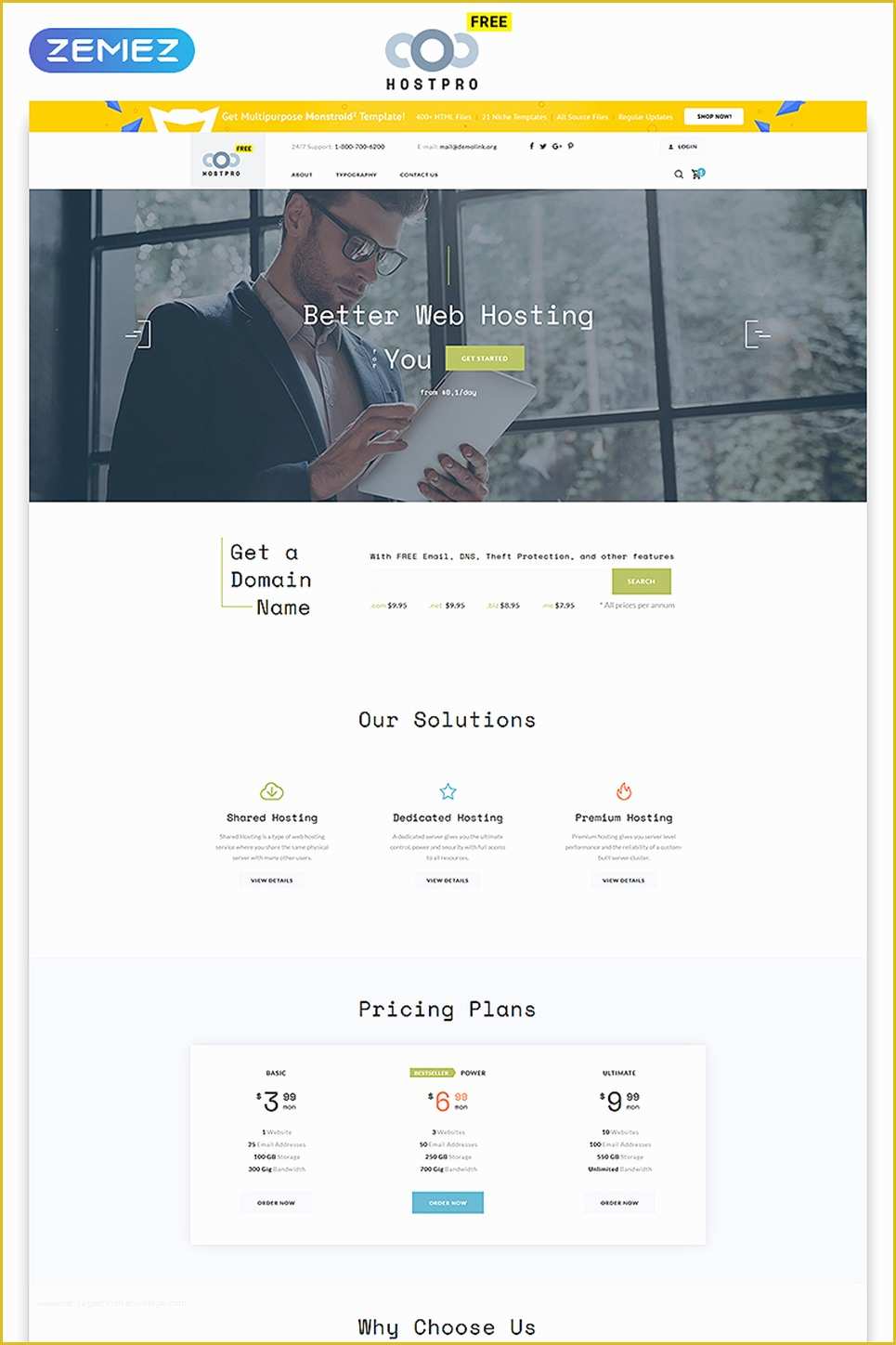 It Website Templates Free Of Free HTML5 Template Hosting Website