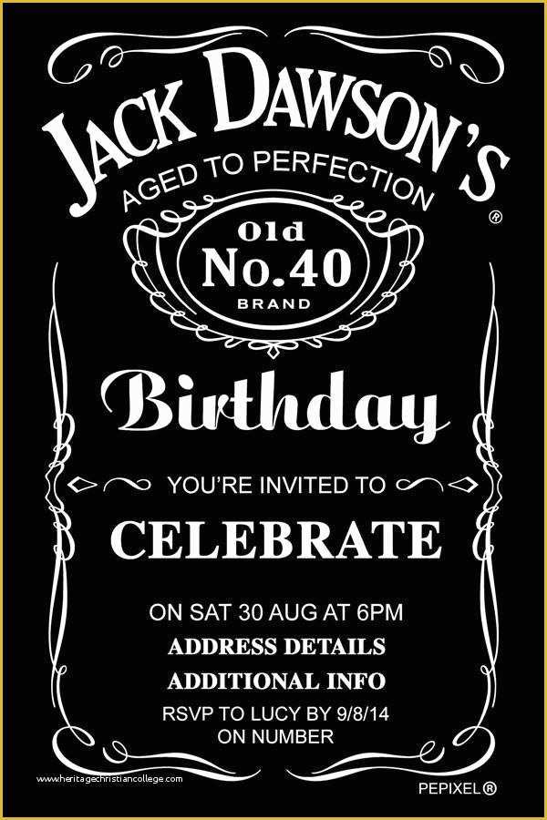 Jack Daniels Invitation Template Free Of Jack Daniels Birthday Digital Printable Invitation