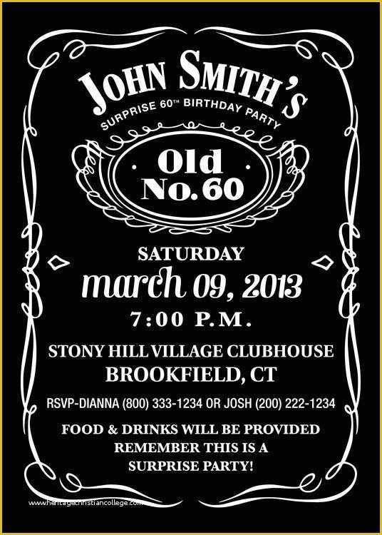 Jack Daniels Invitation Template Free Of Jack Daniels Inspired Invitation Personalized Printable