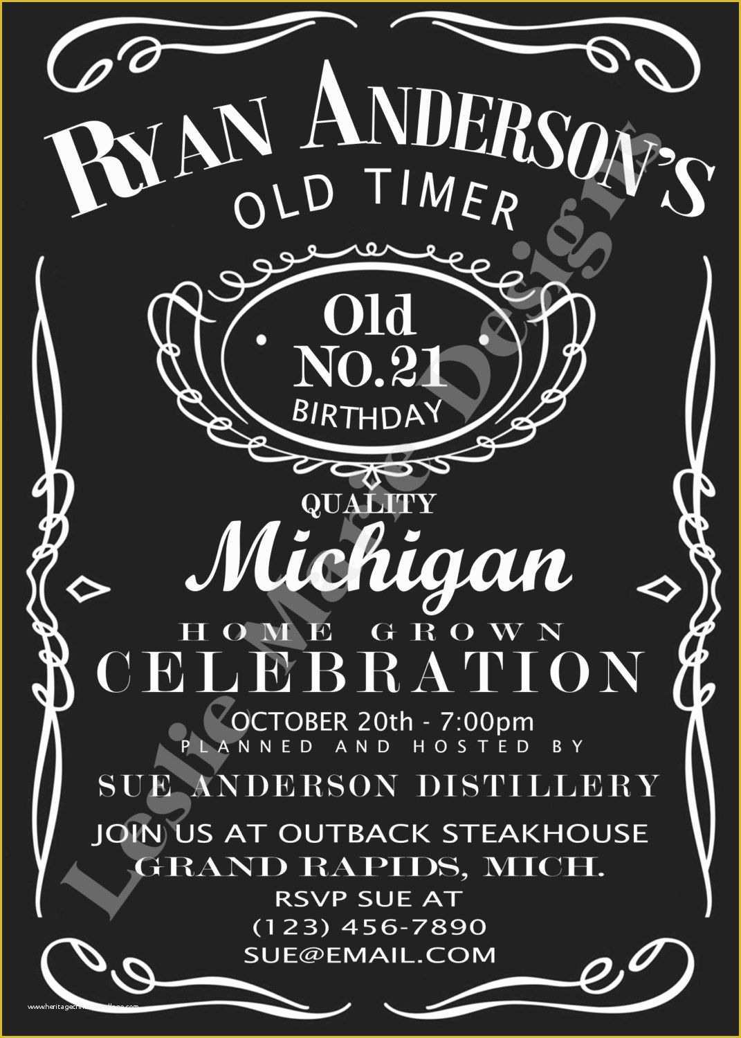 Jack Daniels Invitation Template Free Of Jack Daniels Label Printable Birthday Invitation and Party