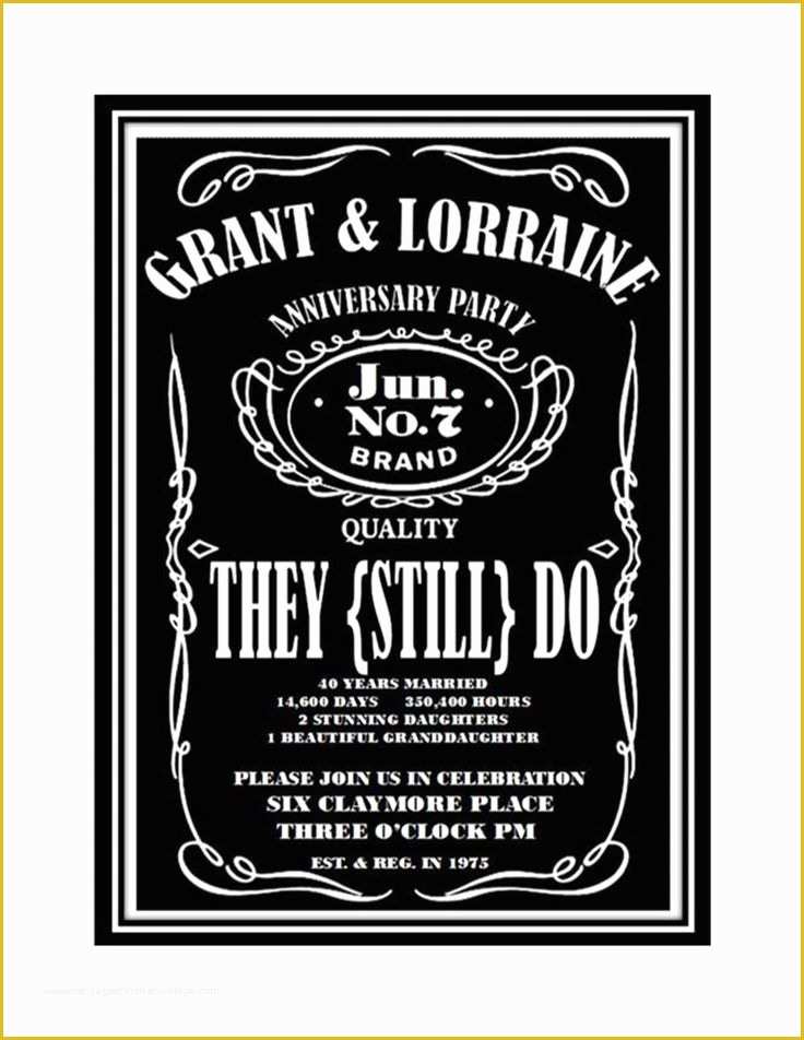 Jack Daniels Invitation Template Free Of Jack Daniels Wedding Anniversary Invites Couldn T Find A