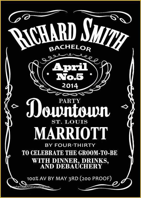 Jack Daniels Invitation Template Free Of Jack Daniels Whiskey Bachelor or Bachelorette Style Post