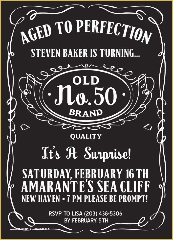 Jack Daniels Invitation Template Free Of Postervine 50th Birthday Invite Poster by Amanda B by
