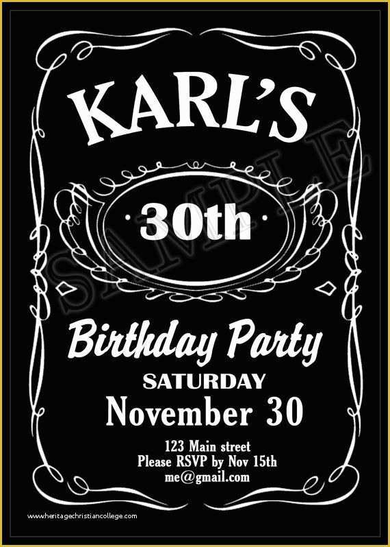Jack Daniels Invitation Template Free Of Printable Jack Daniels themed Birthday Party Invitation