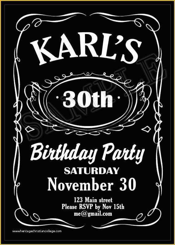Jack Daniels Invitation Template Free Of Printable Jack Daniels themed Birthday Party Invitation