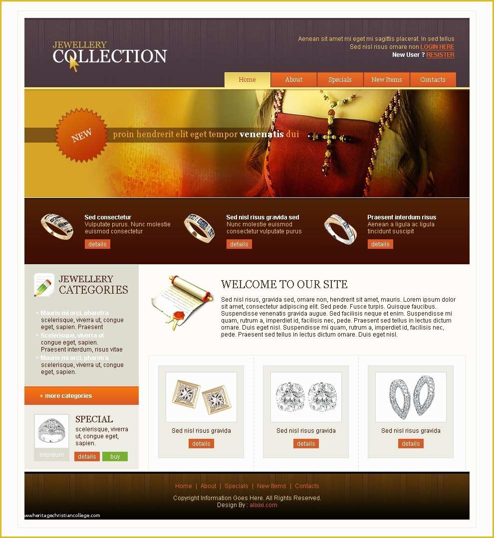 Jewellery Template Free Download Of Download Free Web Templates for Jewelry Blowbail