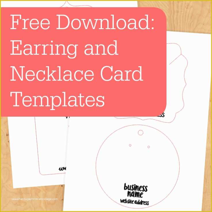 Jewellery Template Free Download Of Free Download Customizable Earring &amp; Necklace Card