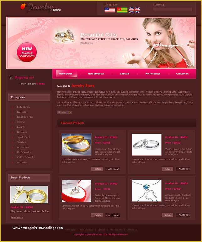 Jewellery Website Templates Free Download Of Anniversary Website Templates Frontpage Templates Web for